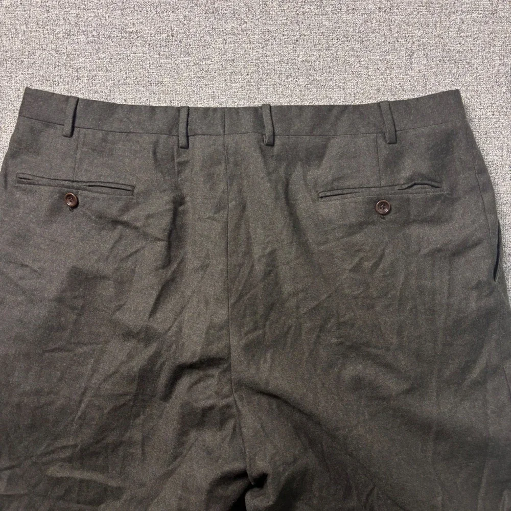 Canali Dress Pants Mens 40x30 Wool Super 120s Dark Gray Pleated Made in Italy